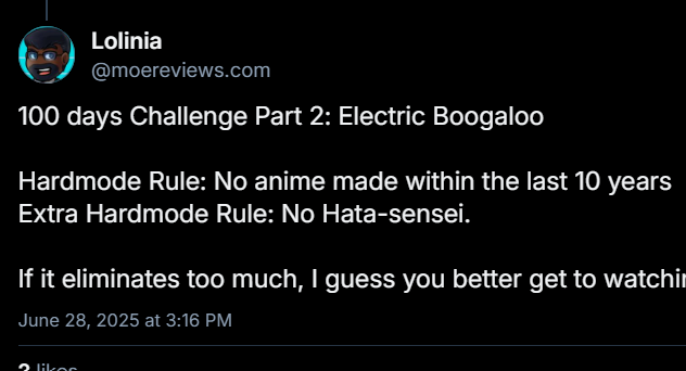 100 Day Anime Challenge Hard Ver.